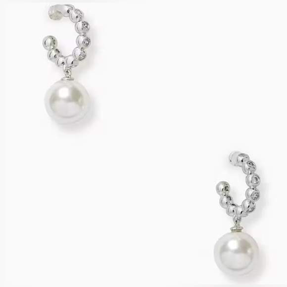 Kate Spade Modern Pearls Drop Huggie Earrings NWT - Picture 1 of 6